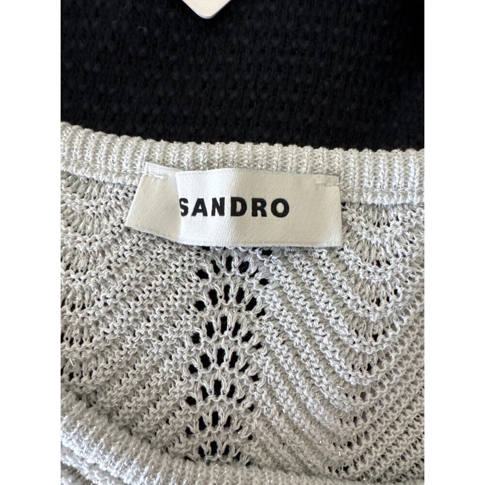 SANDRO Vallee Openwork Knit Tank Wave Pattern Mulit color Size 2 NWT - Picture 9 of 13